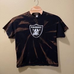 Men’s 2XL NFL Las Vegas Raiders Fruit Of The Loom Black Bleached Tie Dye Shirt