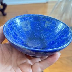 5”HAND CRAFTED STUNNING GENUINE NATURAL HIGH QUALITY LAPIS LAZULI GEMSTONE BOWL CUP FROM AFGHANISTAN