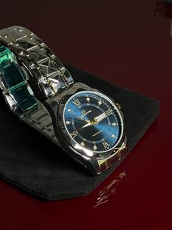 Men's Quartz Watch Stainless Steel Waterproof Luminous Wristwatch Date /Day