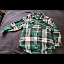 Beachlunchlounge Green and Black Plaid Shirt