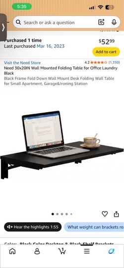 Mounted desk
