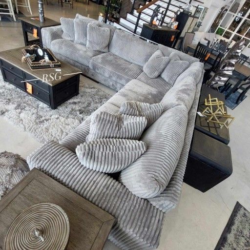 Black, Gray, Ivory, Brown Color Modular Corduroy Sectional Couch Set 🌟 Fast Delivery ⭐$39 Down Payment with Financing ⭐ 90 Days same as cash