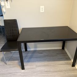 Glass Kitchen Table With A Chair 