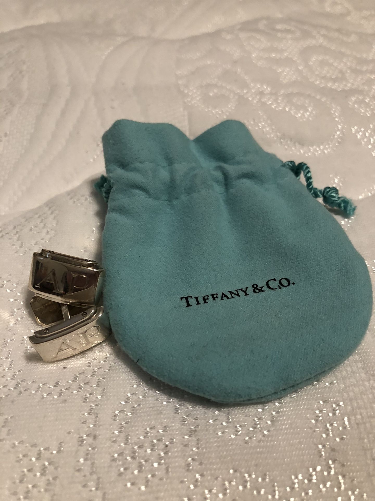 Tiffany & Co. cuff links with AP initials