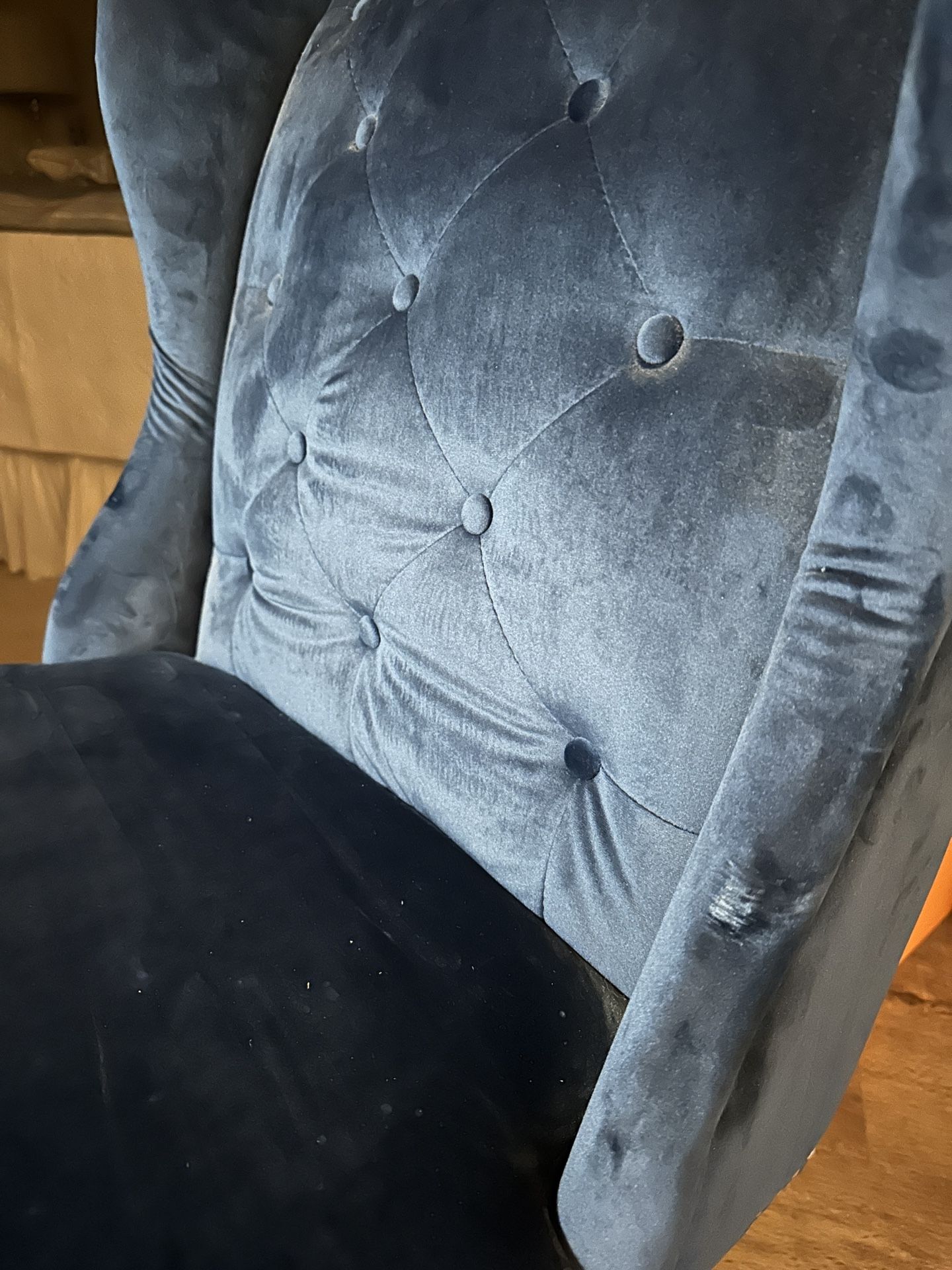 Velvet Navy Office chair