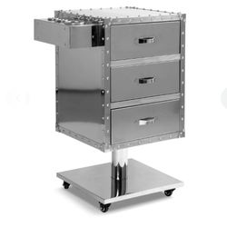 3 Drawer Chrome Salon/Styling  Station w/ Wheels