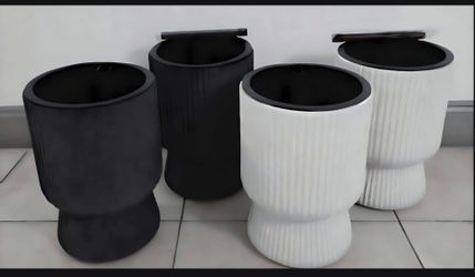 PAIRs of 15" (Tall) Gray / White Textured Planters ($40 EACH PAIR) @ Lasting Creations