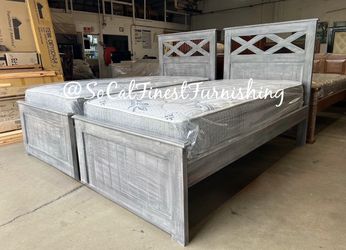 Twin bed and mattress