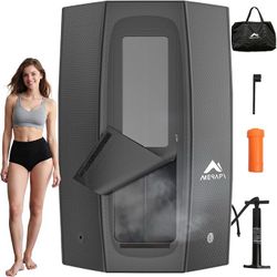 Merapi Premium Portable Inflatable Sauna - Professional Brushed PVC (44.97lbs), Sets Up in 3 Mins, More Portable Than Wood Saunas/More Durable Than Ox
