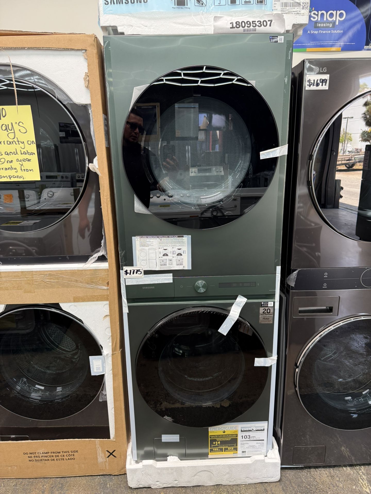 Brand new Samsung gas tower washer and dryer
