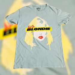 AKA Blondie Eye Stripe T Shirt Size (M) Green Debbie Harry Punk Rock Retro NWOT