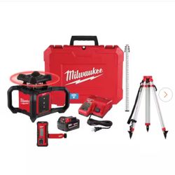 M18 2000 ft. Red Exterior Rotary Laser Level Kit with Receiver, Receiver Clamp, Tripod, and Grade Rod