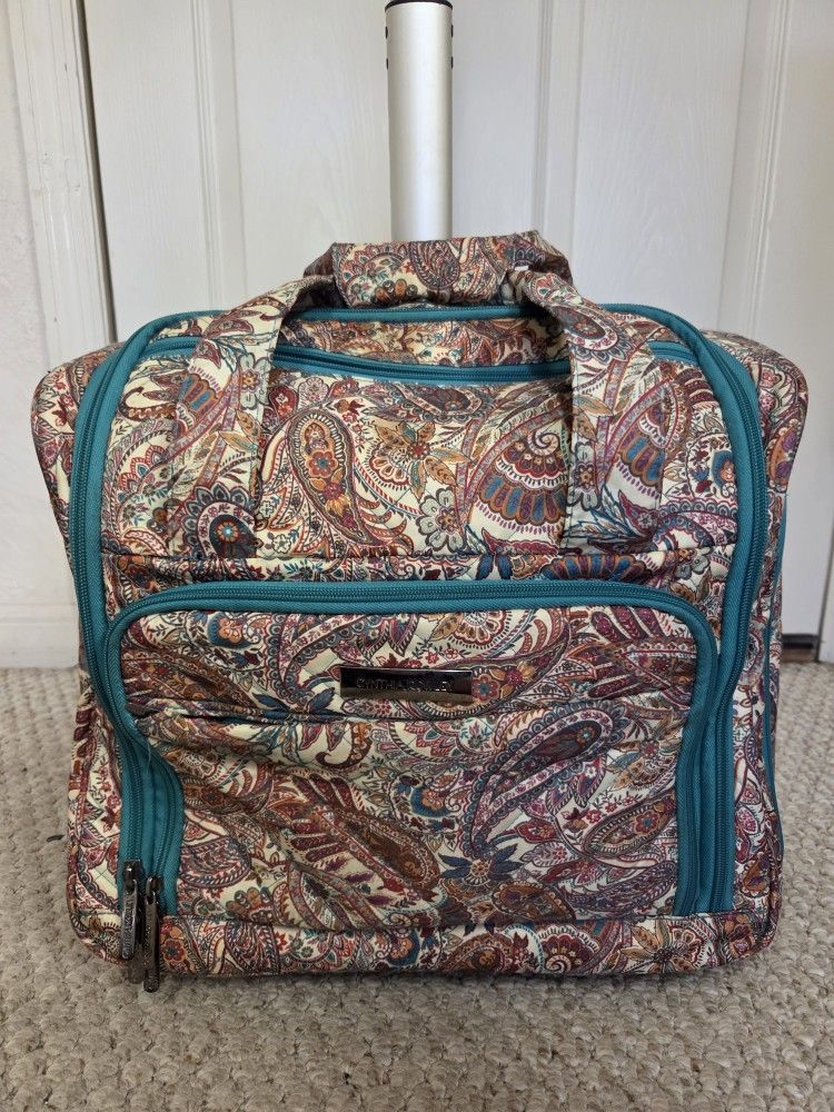 Cynthia Rowley Paisley Weekender Rolling Travel Carryon Bag Luggage