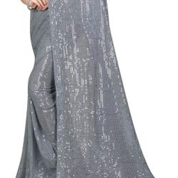 Bollywood Style Sarees Georgette with Heavy Sequence Work Saree with Unstitched Blouse for Party wear

