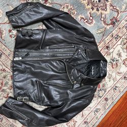 Luis Alvear Vintage Leather Biker Jacket Size L