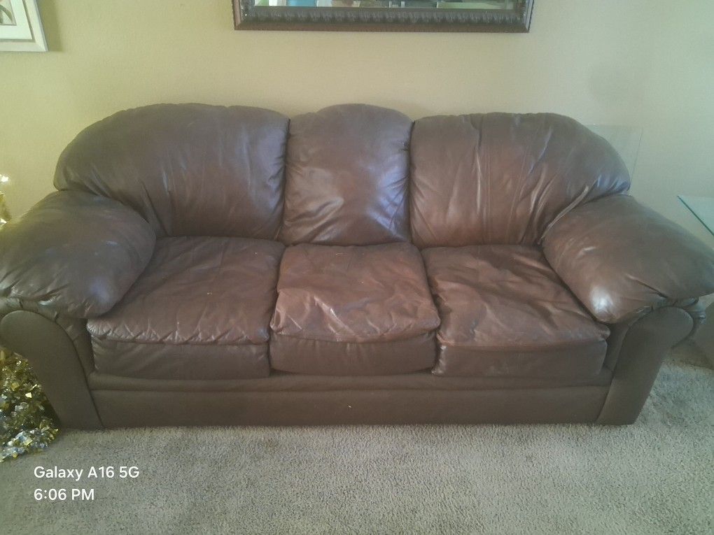 Brown Leather Sofa