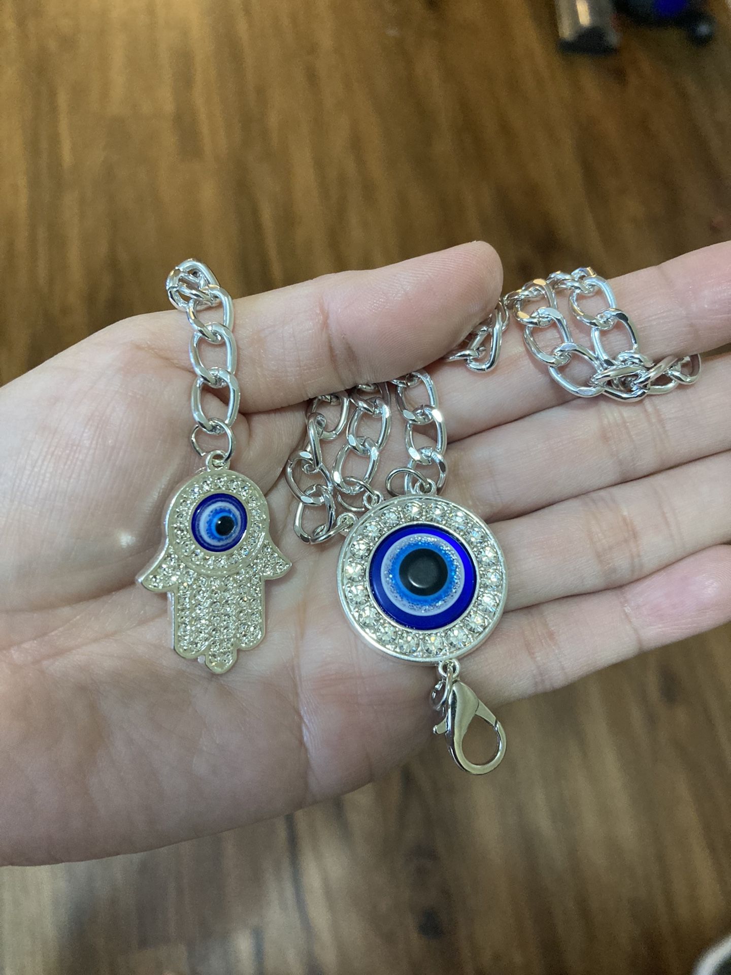 Medium(110cm/43.3in) , Sliver Evil Eye Jewelry For Women Gold And Silver Waist Chain Belt Plus Size Adjustable Charm Crystal Beads Denim Body Chain