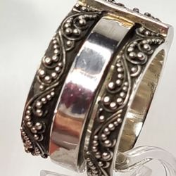 Lois Hill Vintage Sterling Silver Cigar Band Ring S 8-9