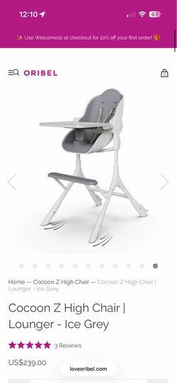 Oribel Cocoon high chair/ lounger