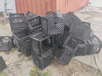 Black plastic milk crates $3 each