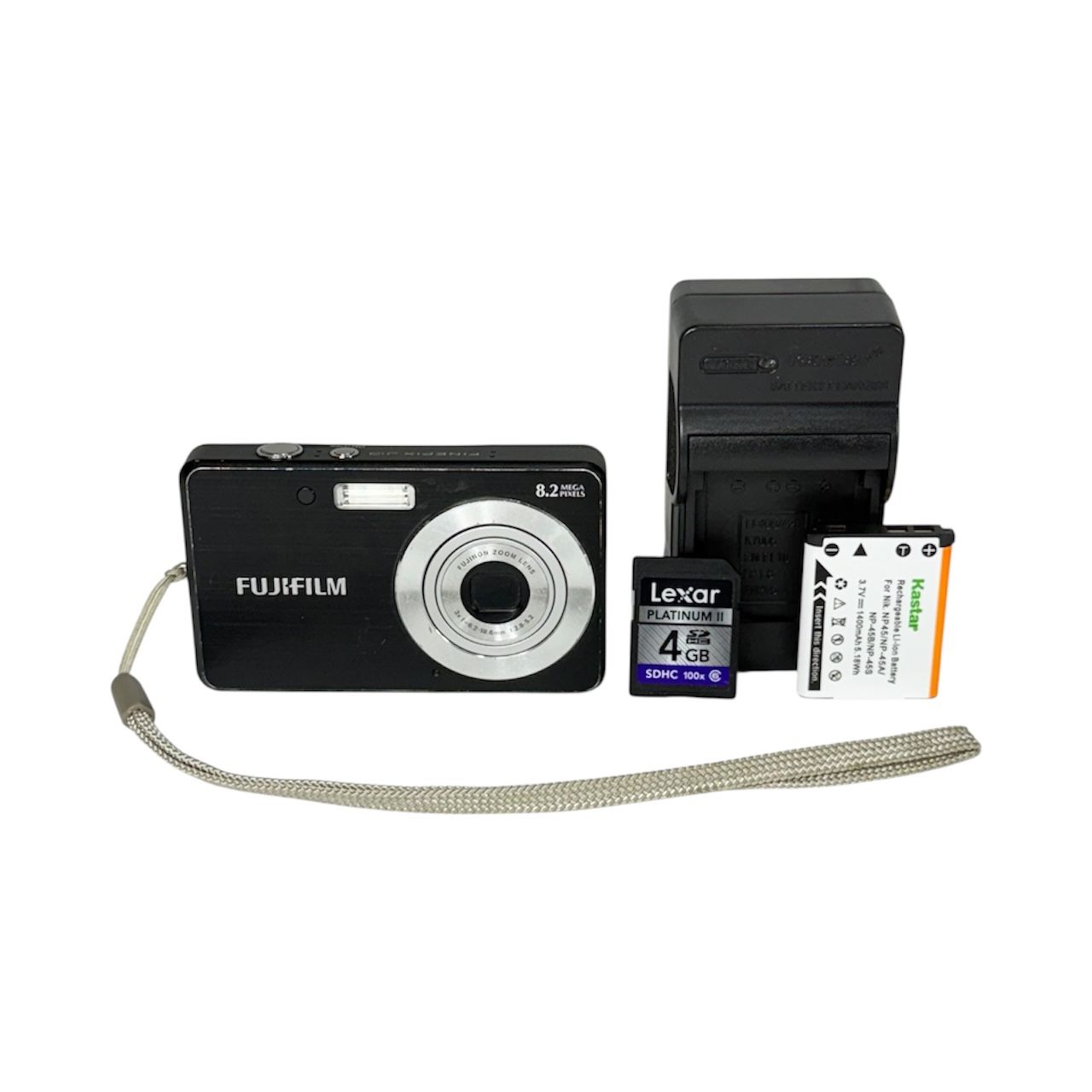 Fujifilm FinePix J10 Black 8.2MP Digital Camera with 4GB Memory Card & Charger