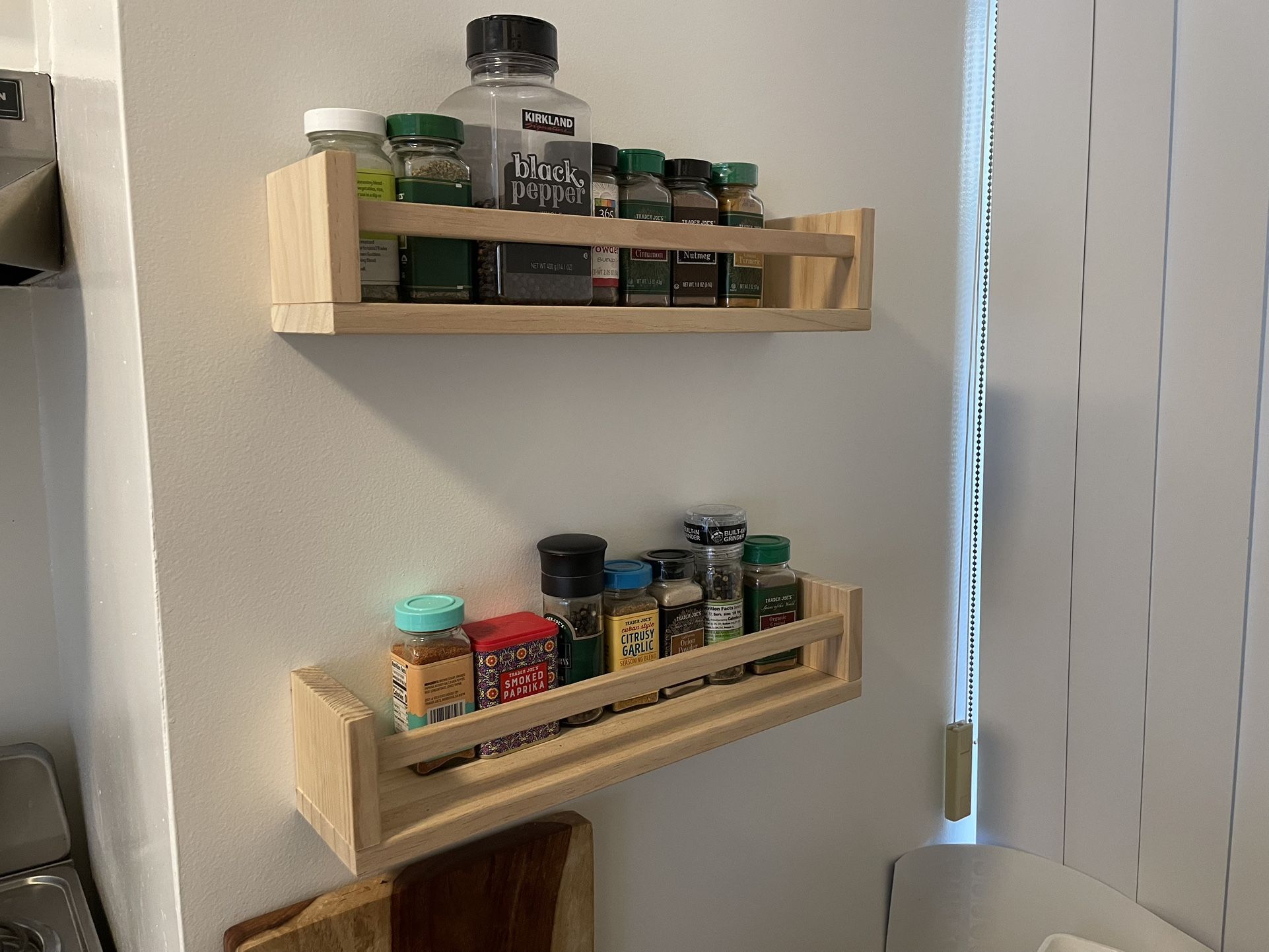 Natural wood Floating Shelves