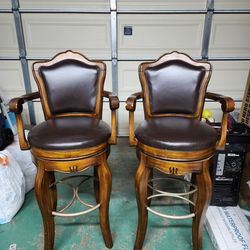 2 Leather Bar Stools - $250 OBO
