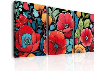 Abstract Colorful Floral Canvas Pictures Boho Wall Art Watercolor Flower Palnt Posters Bathroom Wall Decor Plant Flowers Paintings Framed rtwork for B
