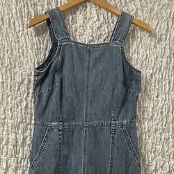 Eddie Bauer: Denim Midi Tank/Sun Dress, Cotton, Pockets, Size: 6 
