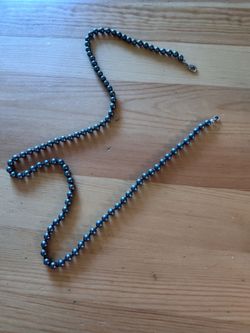 Genuine Hematite Necklace with Lobster Claw Clasp