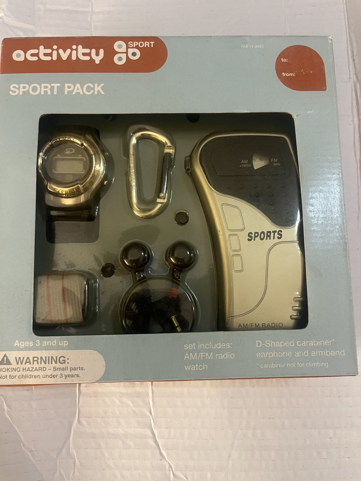 2004 Activity Sport Pack, Walkman Watch Headphones, Carabiner Armband New Inbox