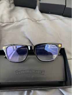 Black/ Gold Chrome Heart Style Glasses
