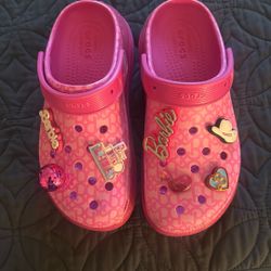 Crocs Barbie The Movie Mega Crush limited edition pink platform clogs size 7