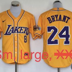 Small And Large New Kobe Bryant Lakers Baseball Style Jersey!! Very Cool New Style! New NBA Jerseys Are In!! Tons Of Options!