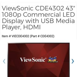Viewsonic 43” Monitor