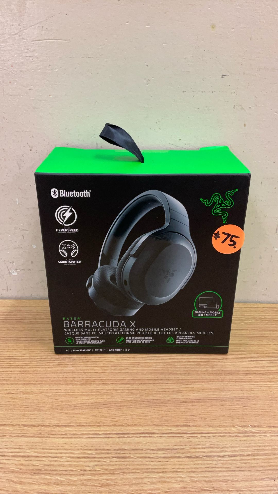 RAZER BARRACUDA X WIRELESS MULTI-PLATFORM GAMING AND MOBILE HEADSET.