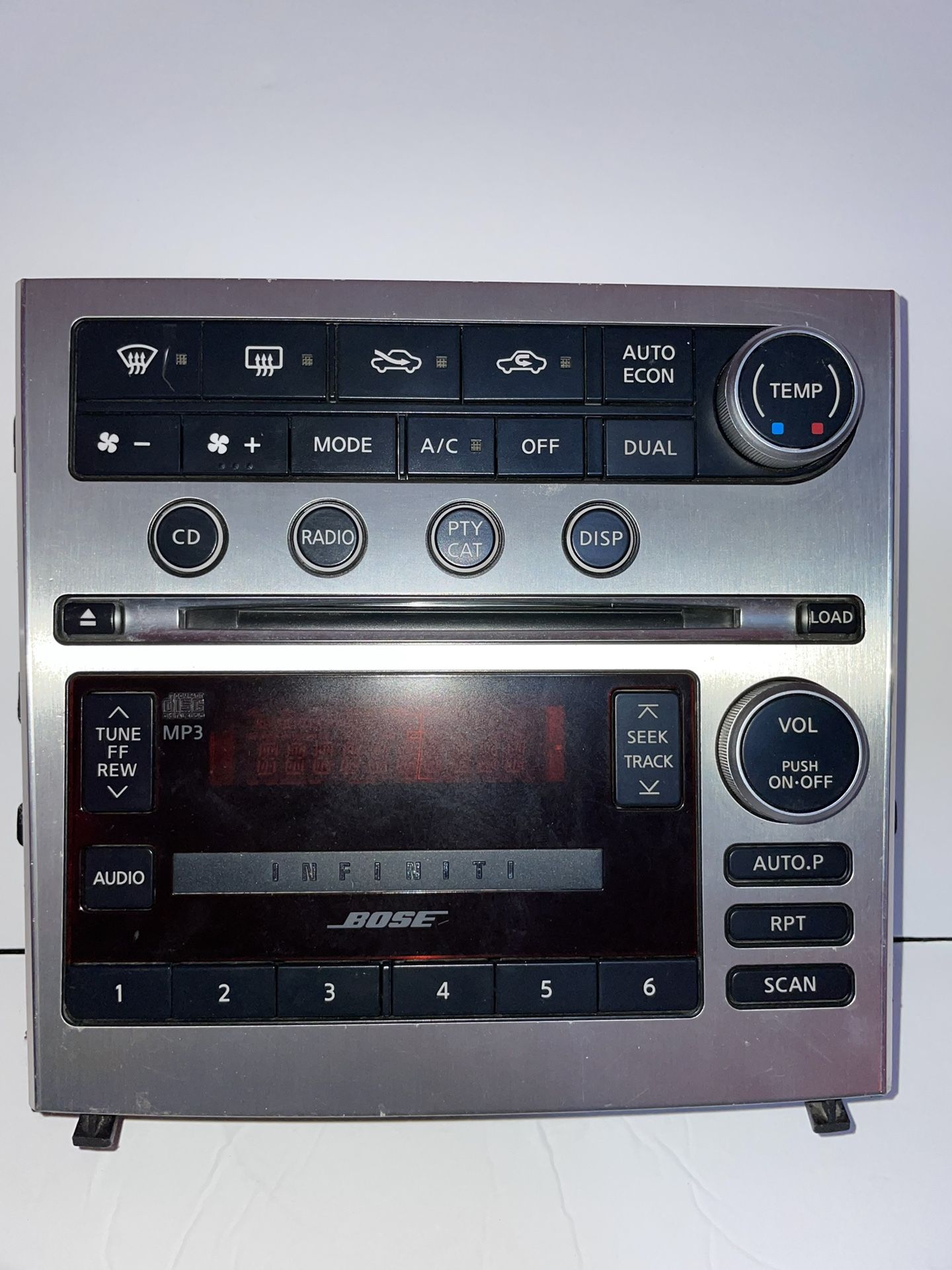 INFINITY G35 AC AUDIO RADIO CD CONTROL PANEL BOSE