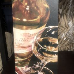 Cocktail Bar Wine Bottle Wine Glass Canvas Wall Art 