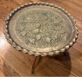Two beautiful brass Moroccan side tables