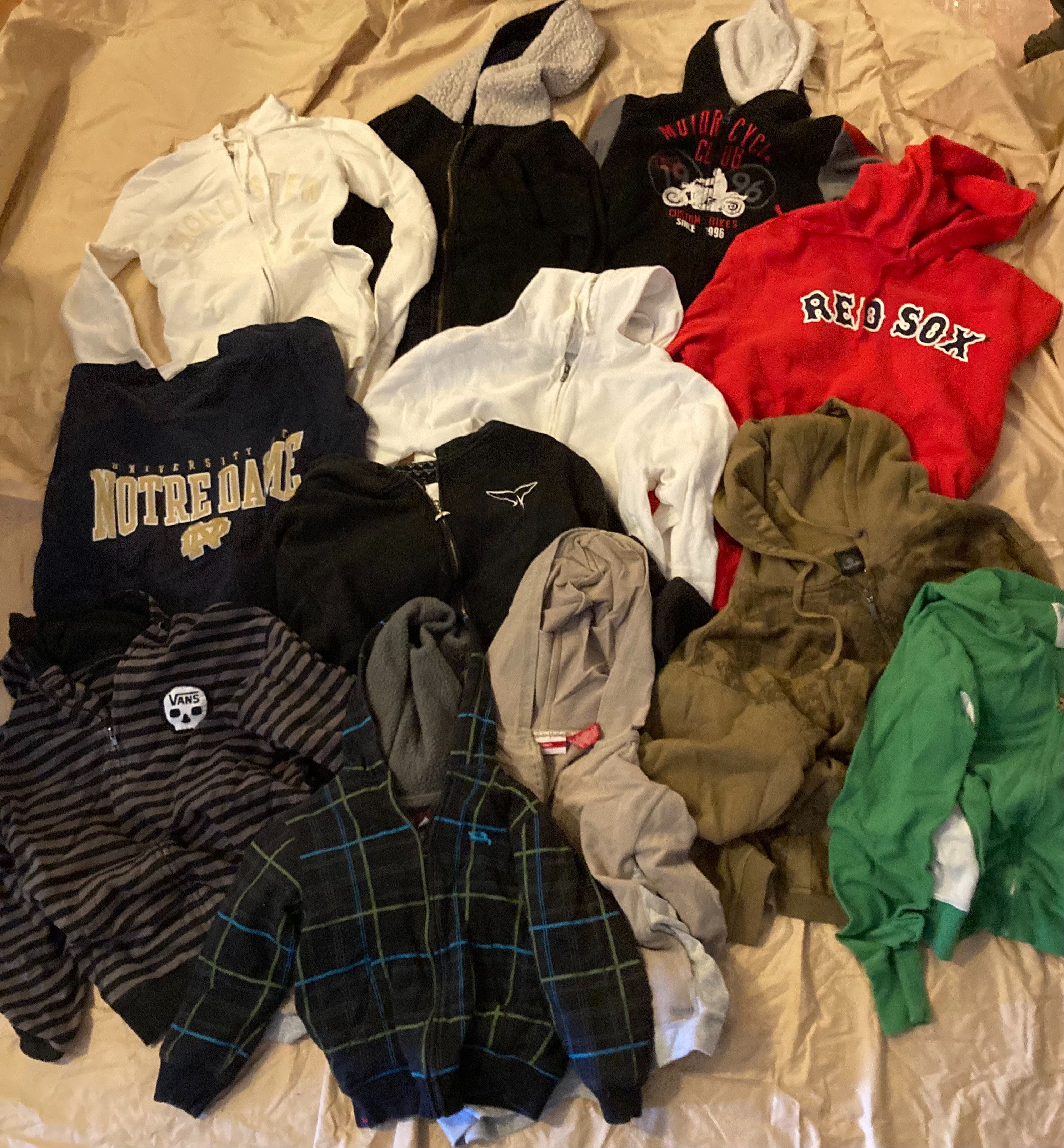 12 Nice Good Hoodies, Jackets, Not Sold separately, Just in a Lot for Cheaper. I have 14 Boxes of Nice mostly ladies jeans, all different. I was savi