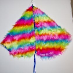 Pride Faux Fur Shawl Rainbow Colorful Proud Loud NWT Shine Display Represent