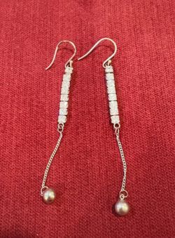 Never Use Sterling Crystal Long Chain Drop Earrings
