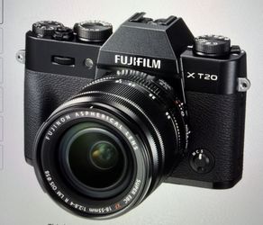 Fujifilm X-T20 Mirrorless Digital Camera with 18-55mm lens and free accessories.
