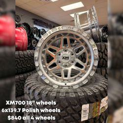 Wheels 18" 6x139.7.polish $840 all 4
