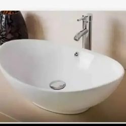 Modern Ceramic Vessel Sink - Vanity Bowl - Large Oval White..... CHECK OUT MY PAGE FOR MORE ITEMS No