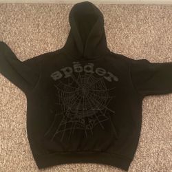 Black Spider hoodie with grey print