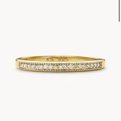 Kendra Scott Ensley 18k Gold Vermeil Band Ring in White Diamonds