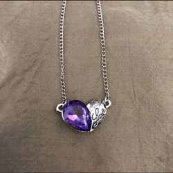 White gold plated swarovski elements heart necklace