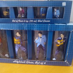 2012" Vintage Heavy Glass Collection , ELVIS,  Bar  Glasses  , Never Used!!    $25.00  Firm On Price