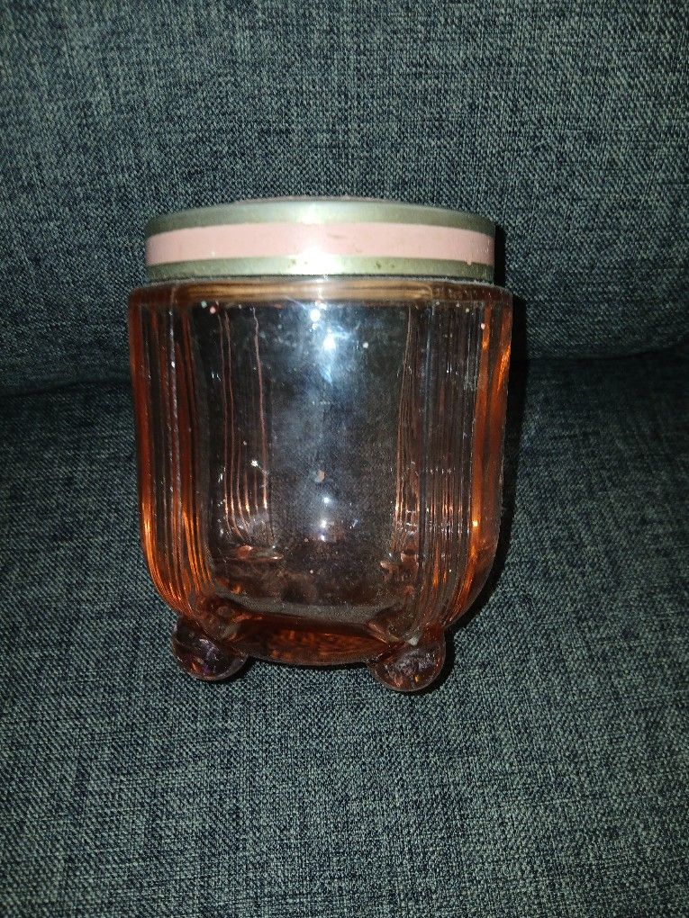 Antique Pink Glass Jar